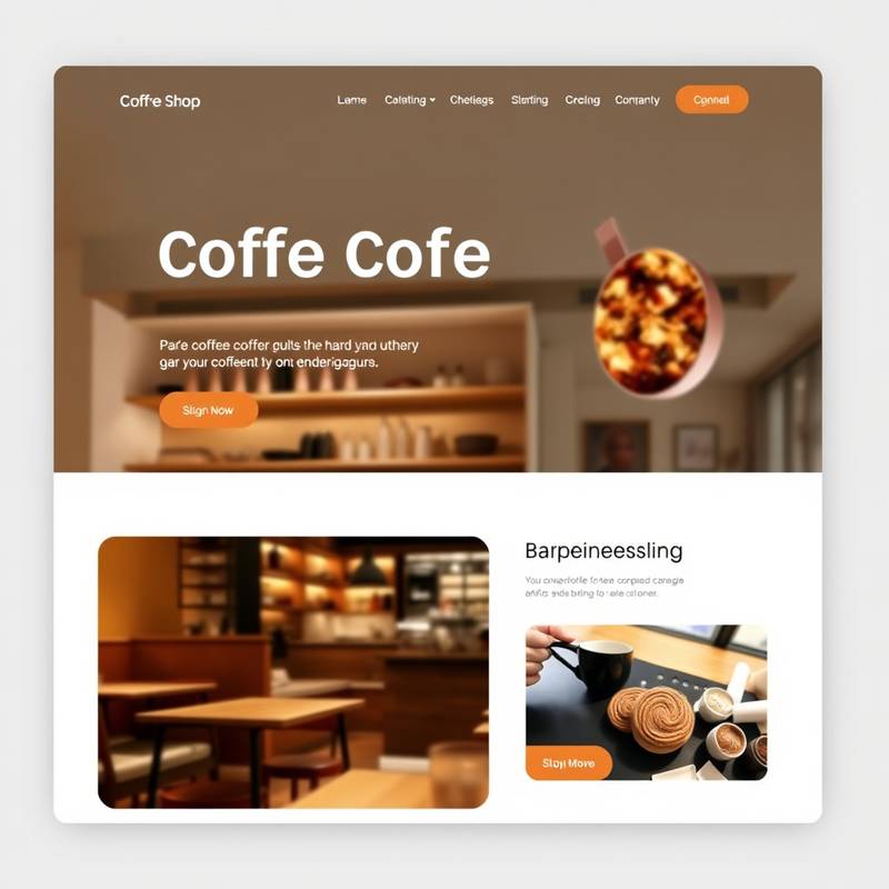 Captura de pantalla del sitio web de 'Café del Sol', mostrando un diseño moderno y atractivo.