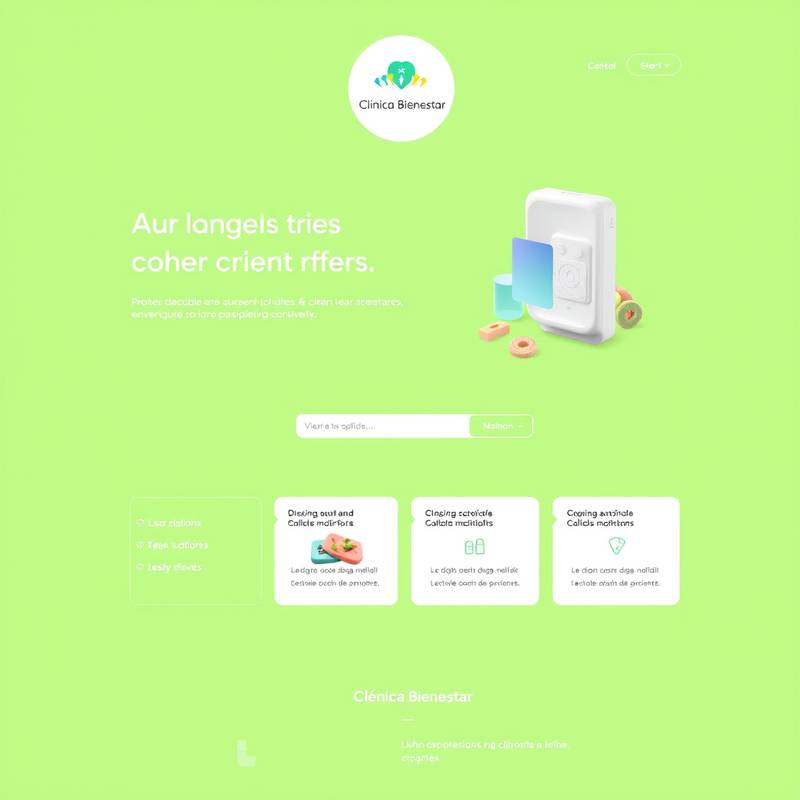 Captura de pantalla del sitio web de 'Clínica Bienestar', mostrando un diseño limpio y profesional.