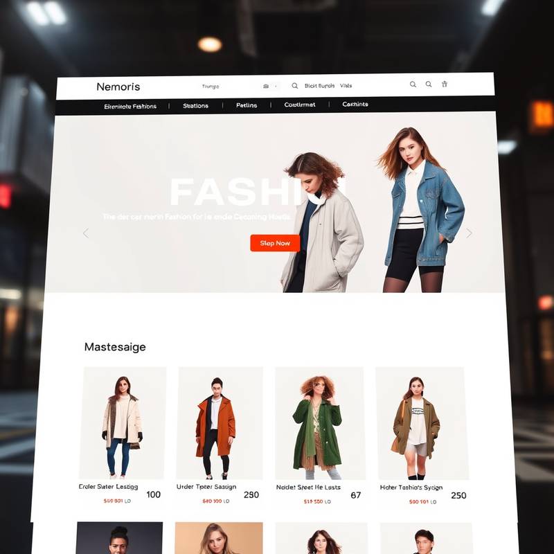 Captura de pantalla del sitio web de 'Moda Urbana', mostrando un diseño dinámico y enfocado en la venta online.