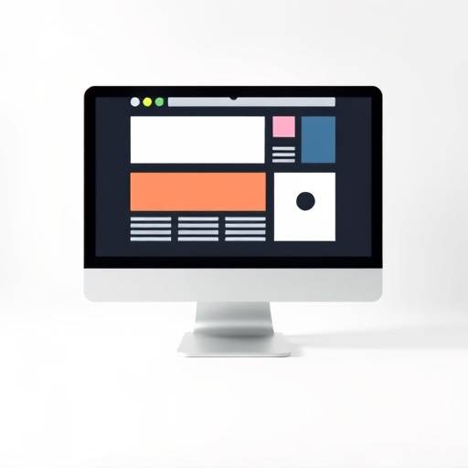 Icono de diseño web: un monitor con elementos de diseño.