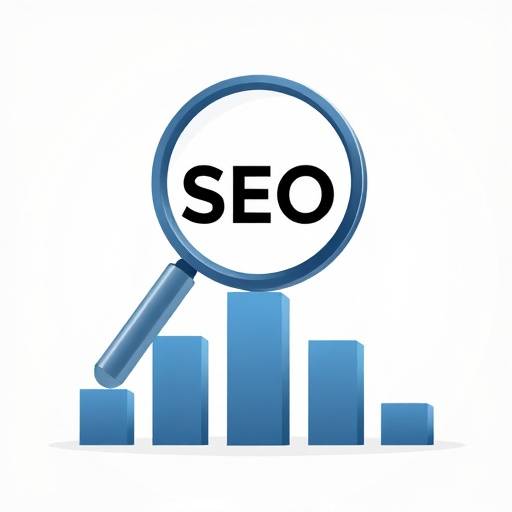 Icono de SEO: una lupa sobre un gráfico ascendente, representando la optimización para motores de búsqueda.