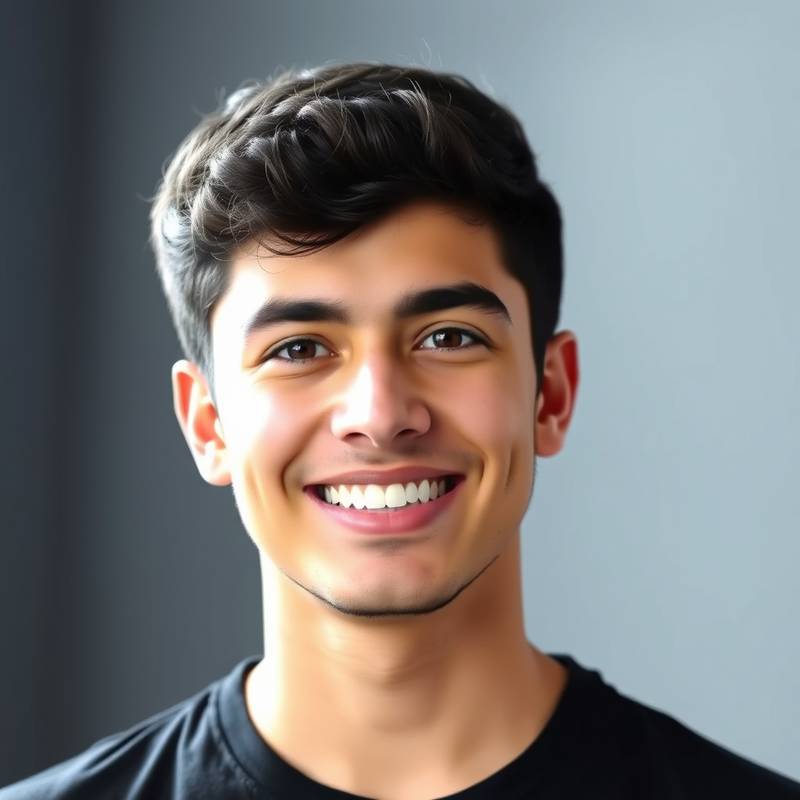 Retrato de Miguel Fernández, Desarrollador Web Front-End, un hombre joven con una sonrisa confiada.
